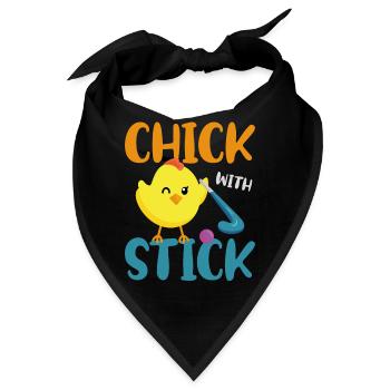 Field Hockey Chicken Chick With - Bandana - Schwarz - Vorne