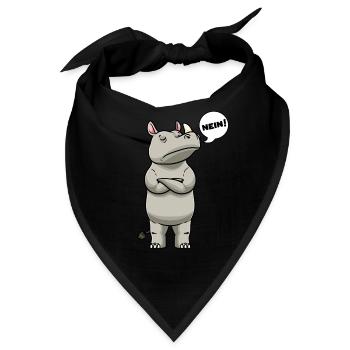 Rhinozeros Nashorn Stur Nein - Bandana - Schwarz - Vorne