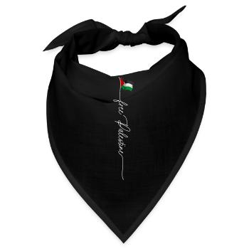 Free Palestine, alte palästinensische patriotische Flagge - Bandana - Schwarz - Vorne