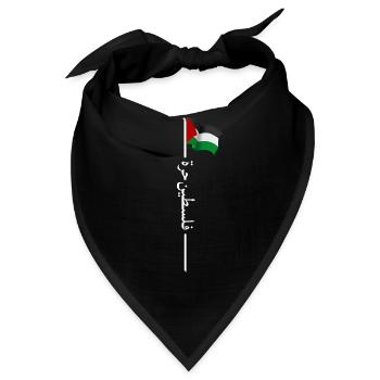 Befreit Palästina, Palästinensische Patriotische Flagge, Özgür - Bandana - Schwarz - Vorne