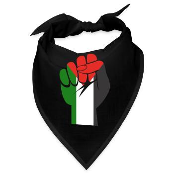 Freies Palästina, Palästinensische Patriotische Flagge, Frau - Bandana - Schwarz - Vorne
