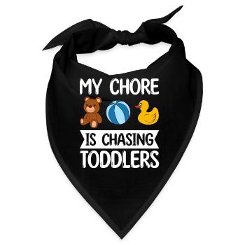 Au Pair Mädchen Kindergarten Nanny - Bandana - Schwarz - Vorne