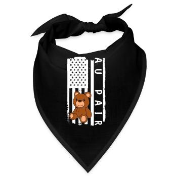 Au Pair Mädchen Kindergarten Nanny - Bandana - Schwarz - Vorne
