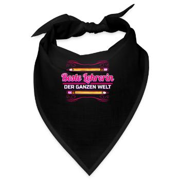 Beste Lehrerin Geschenk für Lehrer Referendar - Bandana - Schwarz - Vorne