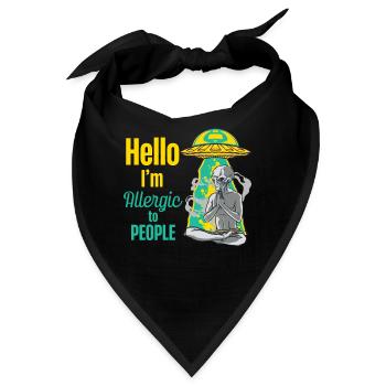 Hallo, Ich Bin Allergisch Gegen Menschen Allergie - Bandana - Schwarz - Vorne