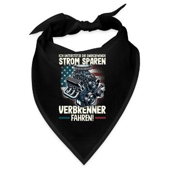Energiewende Strom Sparen Verbrenner Fahren - Bandana - Schwarz - Vorne