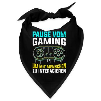 Video Spieler Pause vom Gaming Controller Video - Bandana - Schwarz - Vorne