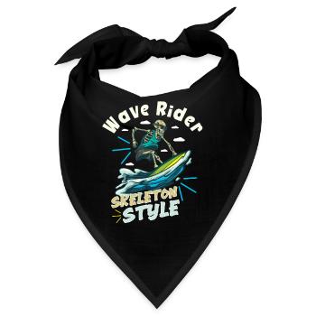 Lustiger Surfer, Der Skelett-strand-stoke-brandung - Bandana - Schwarz - Vorne