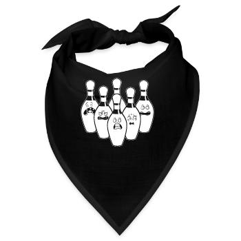 Bowling Bowlen Bowler Witzig - Bandana - Schwarz - Vorne