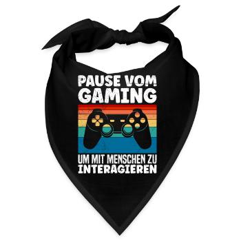 Video Spieler Pause vom Gaming Controller Video - Bandana - Schwarz - Vorne