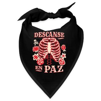 Skelett, Brustkorb, lustiger Spruch Rest-In-Peace - Bandana - Schwarz - Vorne