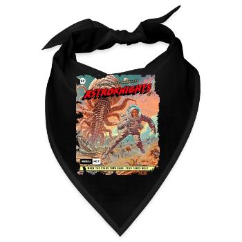 Comicstrip, 50er Jahre Comic, Weltraum Monster - Bandana - Schwarz - Vorne