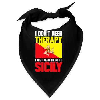 Sizilien Flagge Italien Sizilien - Bandana - Schwarz - Vorne