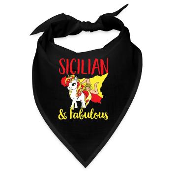 Sizilien Flagge Italien Sizilien - Bandana - Schwarz - Vorne