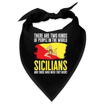 Sizilien Flagge Italien Sizilien - Bandana - Schwarz - Vorne
