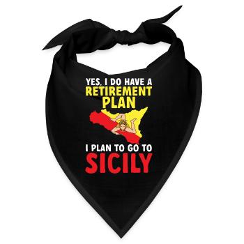 Sizilien Flagge Italien Sizilien - Bandana - Schwarz - Vorne