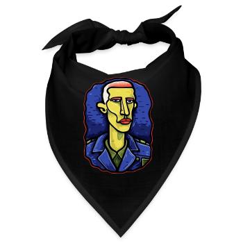 Moderne Kunst: Selbstporträt des Cartoon-Künstler - Bandana - Schwarz - Vorne