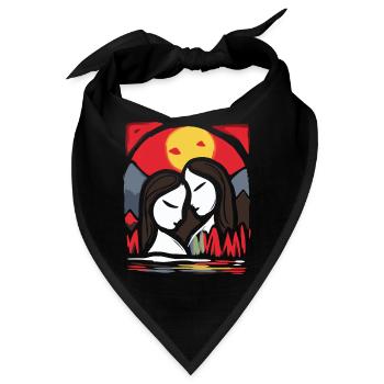 Ist das Kunst, zwei knallige Farben Liebhaber - Bandana - Schwarz - Vorne
