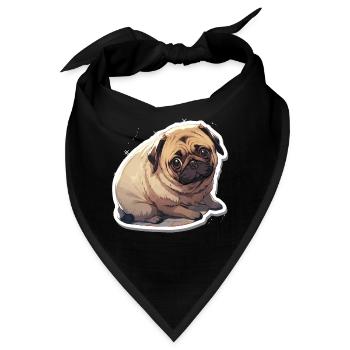 Mops Mops Hund Mops Leben Mops Geschenke - Bandana - Schwarz - Vorne