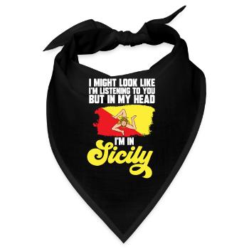 Sizilien Flagge Italien Sizilien - Bandana - Schwarz - Vorne