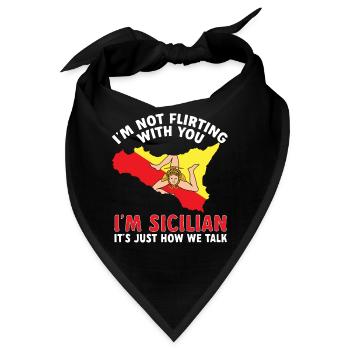 Sizilien Flagge Italien Sizilien - Bandana - Schwarz - Vorne