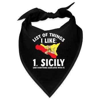 Sizilien Flagge Italien Sizilien - Bandana - Schwarz - Vorne