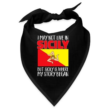 Sizilien Flagge Italien Sizilien - Bandana - Schwarz - Vorne