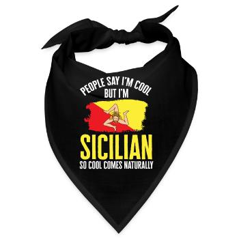 Sizilien Flagge Italien Sizilien - Bandana - Schwarz - Vorne