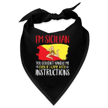Sizilien Flagge Italien Sizilien - Bandana - Schwarz - Vorne