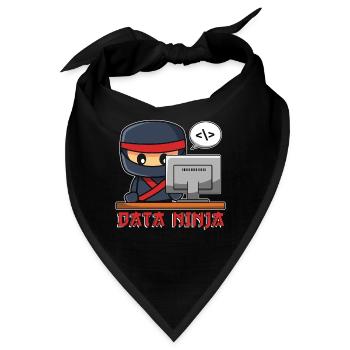 Data Mining Data Ninja Programmer Machine Learning - Bandana - Schwarz - Vorne