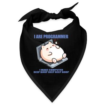 Ich bin Programmierer, fette schlafende Katze - Bandana - Schwarz - Vorne