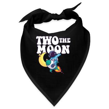 2nd Birthday Party Theme Outer Space Two The Moon - Bandana - Schwarz - Vorne