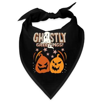 Lustiger Kürbis, Kürbisse, Spruch für Halloween - Bandana - Schwarz - Vorne