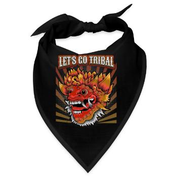 Barong Maske, Indonesische Maske, Bali Rangda - Bandana - Schwarz - Vorne