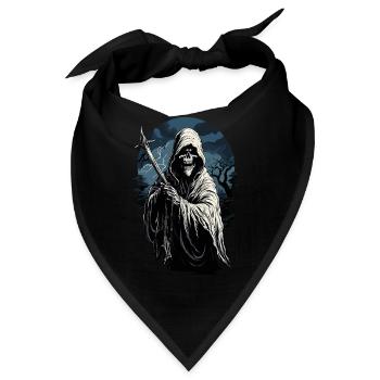 Gruseliger Halloween Sensenmann Grim Reaper - Bandana - Schwarz - Vorne