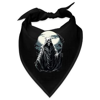 Gruseliger Halloween Sensenmann Grim Reaper - Bandana - Schwarz - Vorne