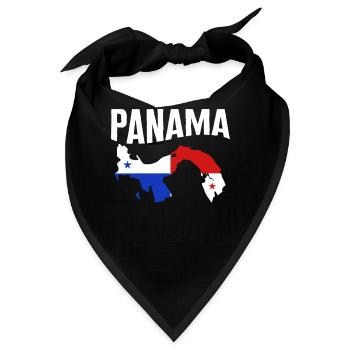 Panama-Hemd, Panama-Karte Flagge T-Shirt, Panama Pride - Bandana - Schwarz - Vorne