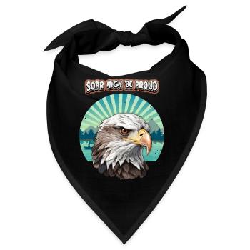 Spruch mit Adler-Motiv, Adler Illustration - Bandana - Schwarz - Vorne