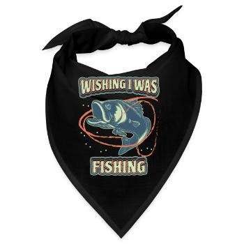 Fischen, Angeln am Fluss, lustiger Spruch - Bandana - Schwarz - Vorne