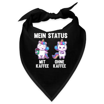 Einhorn Mein Status Mit Kaffee Ohne Kaffee - Bandana - Schwarz - Vorne