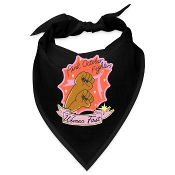 Pink October Fighters, Frauen Kampf, rosa Schleife - Bandana - Schwarz - Vorne