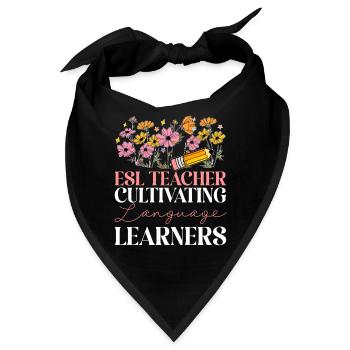 Lehrkraft Englisch Zweitsprache Fremdsprache - Bandana - Schwarz - Vorne
