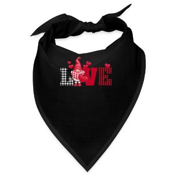 Liebe Gnome Plaid Valentinstag passende Paar Gnome - Bandana - Schwarz - Vorne