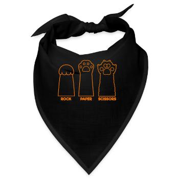 Rockpapierschere Handspiel Lustige Katzenkinder - Bandana - Schwarz - Vorne