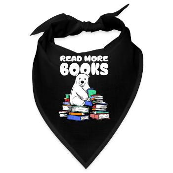 Eisbär liebt Literatur und sitzt auf Bücher - Bandana - Schwarz - Vorne