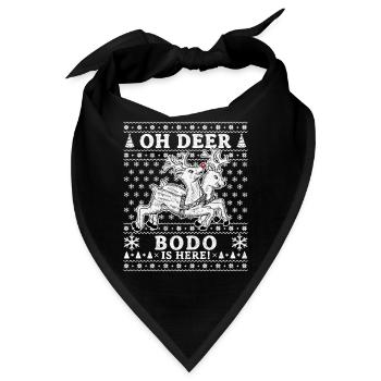 Oh Deer - Bodo is here Ugly Weihnachten - Bandana - Schwarz - Vorne