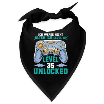 Retro Gamer B-Day Level 35 Unlocked Zocker - Bandana - Schwarz - Vorne