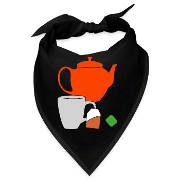Genuss Tee Getränk Teekanne Teebeutel Tasse Durst - Bandana - Schwarz - Vorne