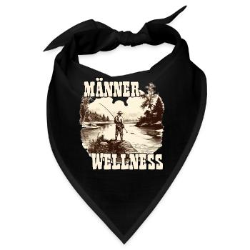 Vintage Angler Herren T-Shirt für Sportangler - Bandana - Schwarz - Vorne