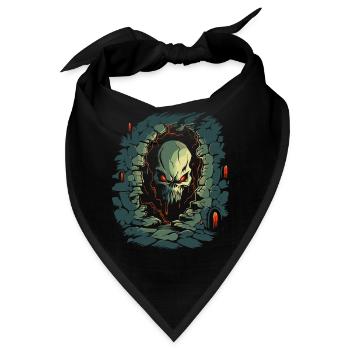 Im Kerker des Schreckens ist ein Totenkopf - Bandana - Schwarz - Vorne